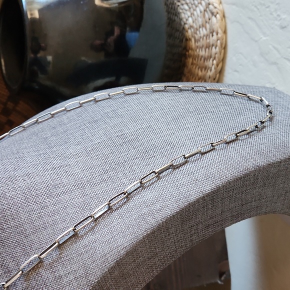 NWOT Native American Navajo Handmade Sterling 24" Paperclip Chain Necklace 🩶🖇 - Picture 5 of 12